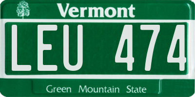 VT license plate LEU474