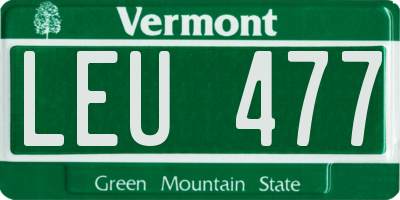 VT license plate LEU477