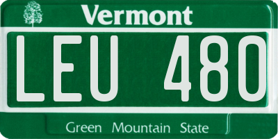 VT license plate LEU480