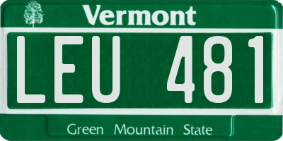 VT license plate LEU481