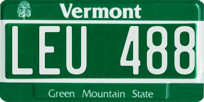 VT license plate LEU488