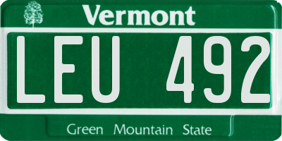 VT license plate LEU492