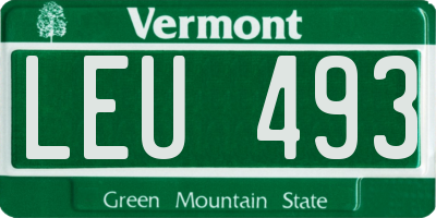 VT license plate LEU493