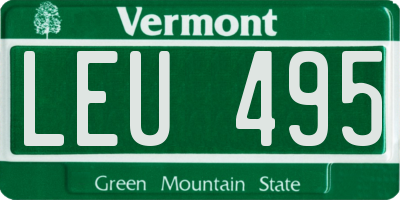 VT license plate LEU495
