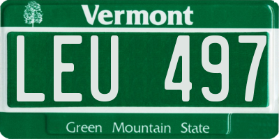 VT license plate LEU497
