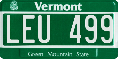 VT license plate LEU499