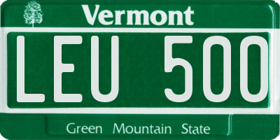 VT license plate LEU500