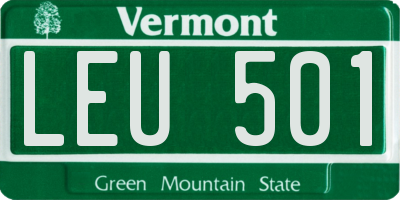 VT license plate LEU501