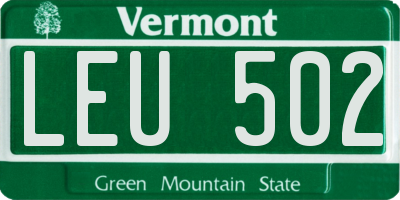 VT license plate LEU502