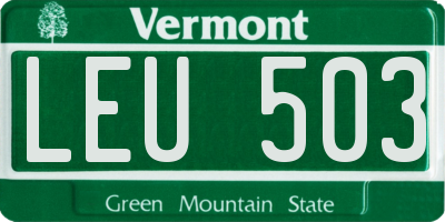 VT license plate LEU503