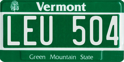 VT license plate LEU504
