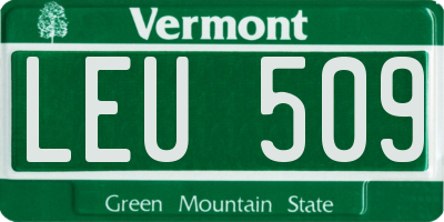 VT license plate LEU509