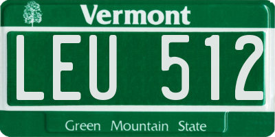 VT license plate LEU512