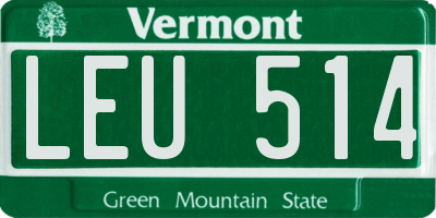 VT license plate LEU514