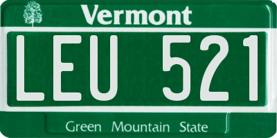 VT license plate LEU521