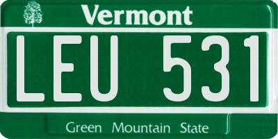 VT license plate LEU531