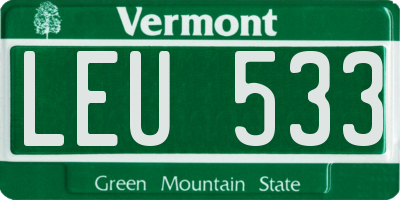 VT license plate LEU533