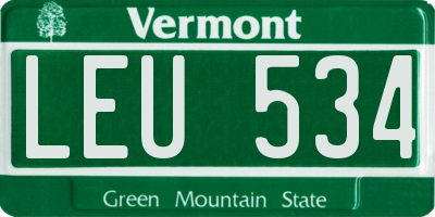 VT license plate LEU534