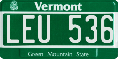 VT license plate LEU536