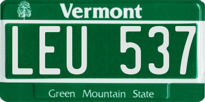 VT license plate LEU537