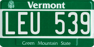 VT license plate LEU539