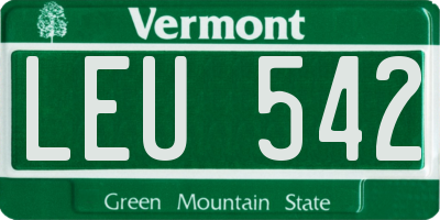 VT license plate LEU542