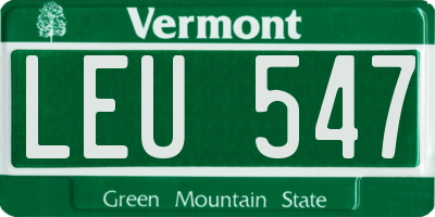 VT license plate LEU547