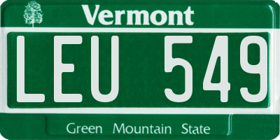 VT license plate LEU549