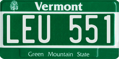 VT license plate LEU551