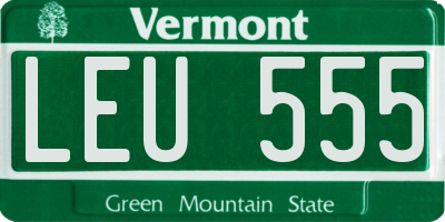 VT license plate LEU555
