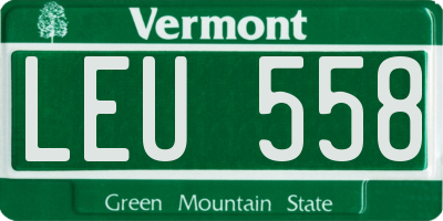 VT license plate LEU558