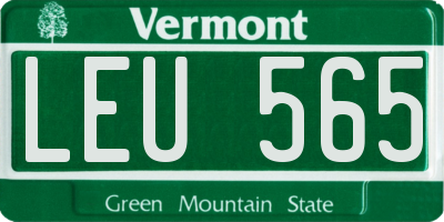 VT license plate LEU565