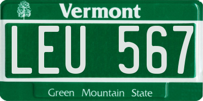 VT license plate LEU567