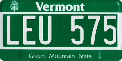 VT license plate LEU575