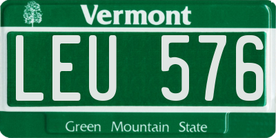 VT license plate LEU576
