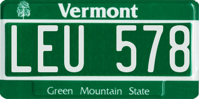 VT license plate LEU578