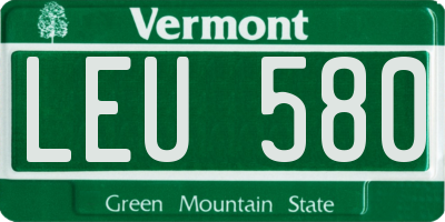 VT license plate LEU580