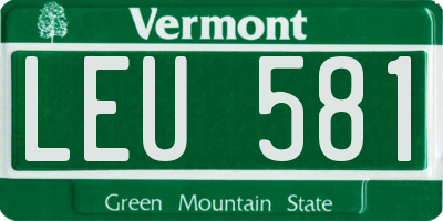VT license plate LEU581