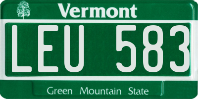 VT license plate LEU583