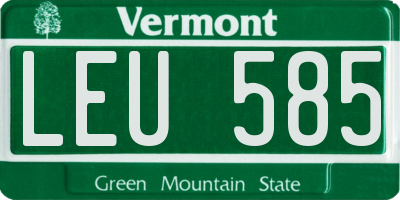 VT license plate LEU585