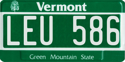 VT license plate LEU586