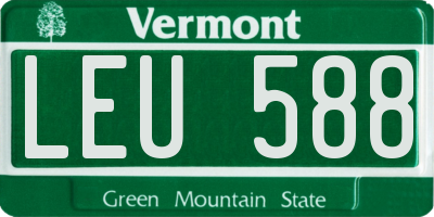 VT license plate LEU588