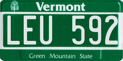 VT license plate LEU592