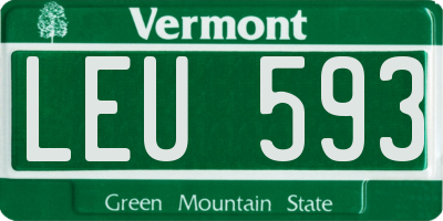 VT license plate LEU593