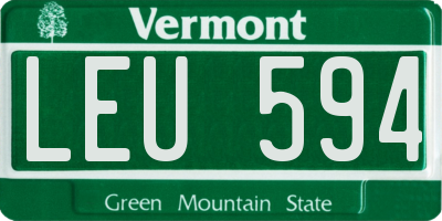 VT license plate LEU594