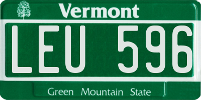 VT license plate LEU596