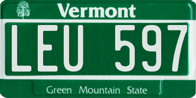 VT license plate LEU597