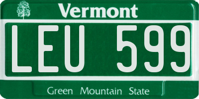 VT license plate LEU599
