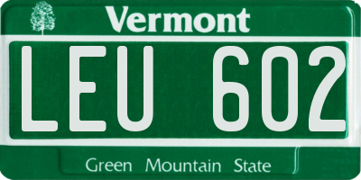 VT license plate LEU602