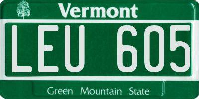 VT license plate LEU605